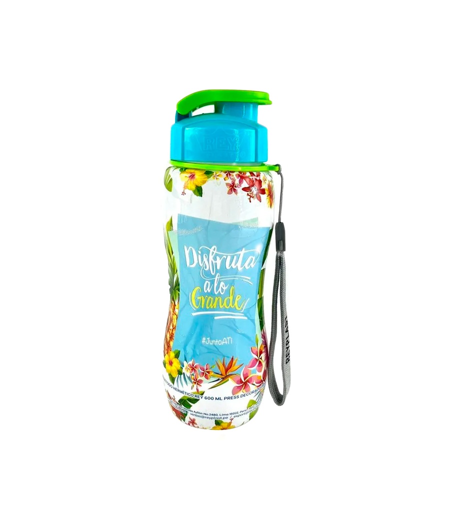 BOTELLA PLAS BEBETODO HERMETICO REY 600 ML PRESS DECO FEM REYPLAST ...